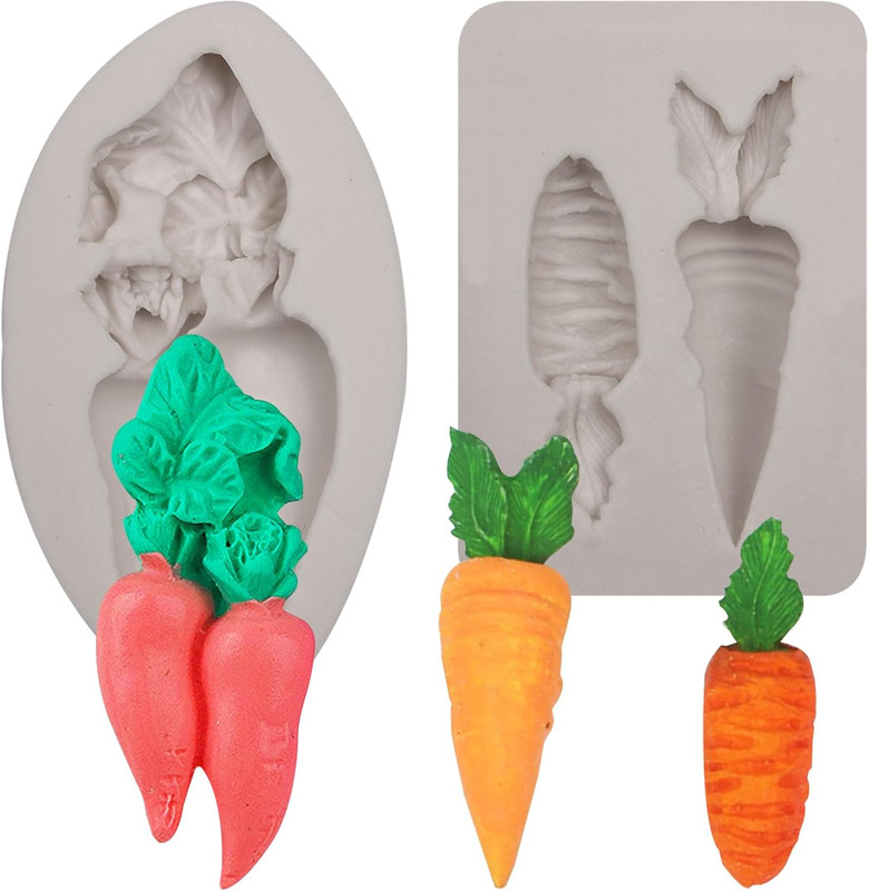 3D Carrot Easter Silicone Molds Easter Chocolate Candy Baking Molds for Cake Dec