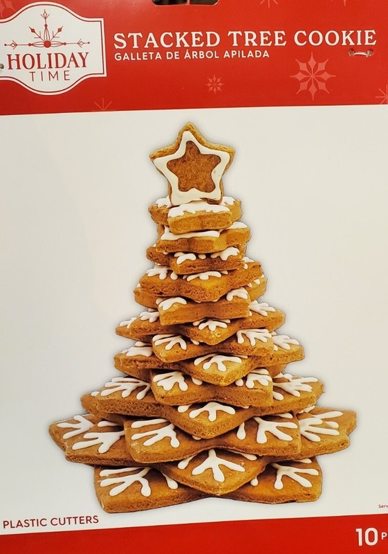 Holiday 10 Piece Star Christmas Cookie Cutters set stacked tree Cookie Free Ship