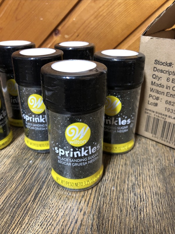 Lot Of 6 Wilton Sprinkles Colored Sugar, Black - 710-762 Brand New gallery