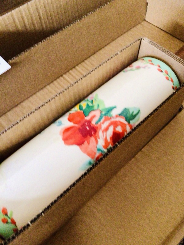 Pioneer Woman “Painted Meadows” Ceramic Rolling Pin - Wood Holder Rack NEW gallery