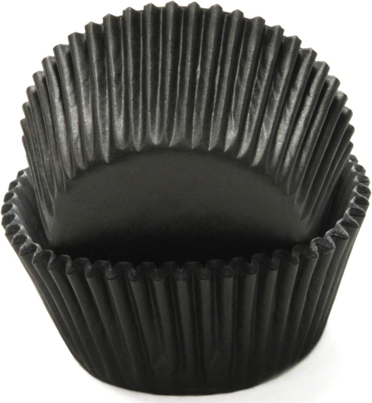 Elegant Black Cupcake Liners - 50 Count, No Color Bleed, Perfect for Baking gallery