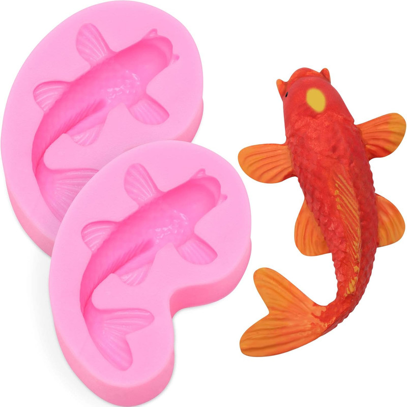 2 Pieces Koi Fish Silicone Mold Fish Candy Fondant Mold Small Size Chocolate Bak gallery