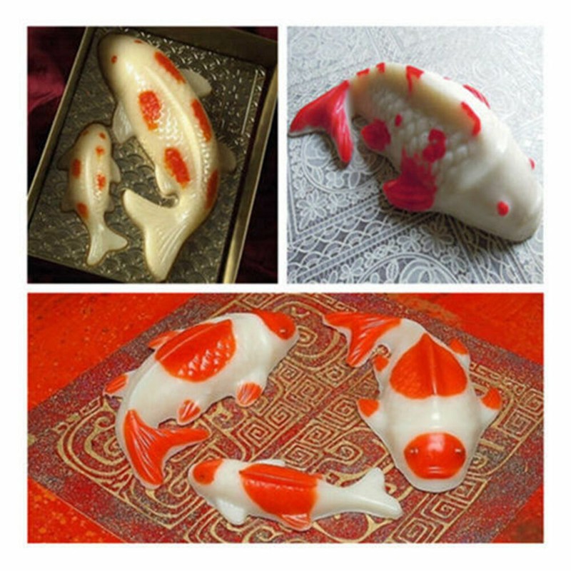 New 3D Koi Fish Plastic Cake Chocolate Mould Jelly Handmade Sugarcraft Mold DIY gallery