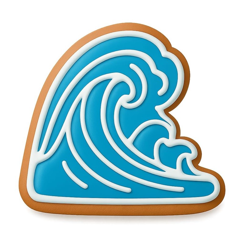 Wave Crest Pattern Cookie Cutter & Stamp, Fondant & Clay Cutter - 4x3.6" gallery