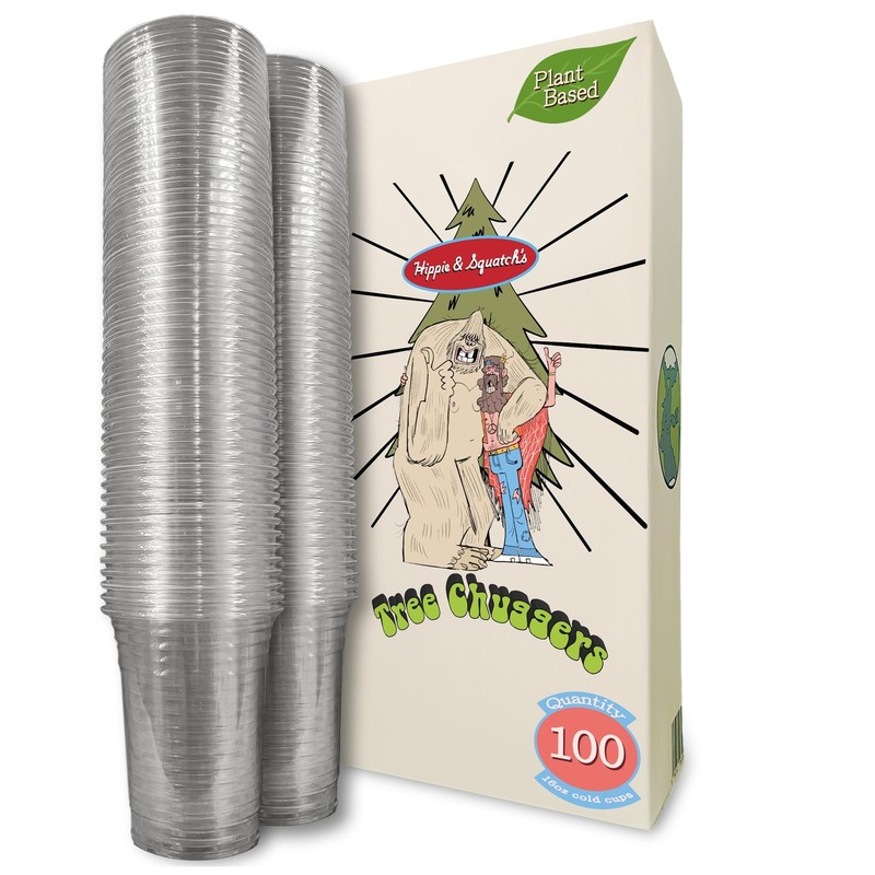 Tree Chuggers Plant-Based Clear Disposable Cups - 16 oz – Made from Natura