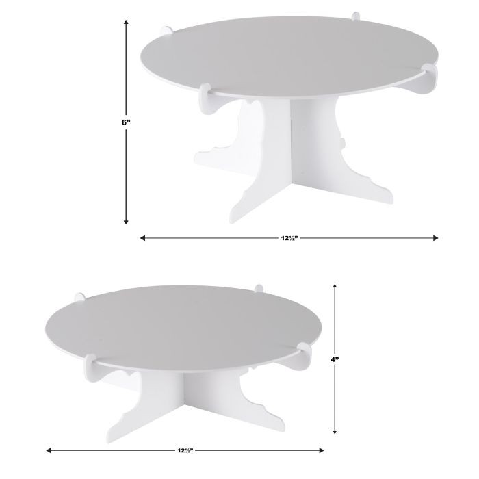Beistle Cardboard 6"x12½" Cake Stands White gallery