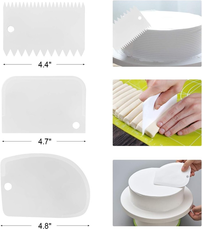 Cake Decorating Spatula Set Stainless Steel 4 6 8 10 Inch with Wooden Handles gallery