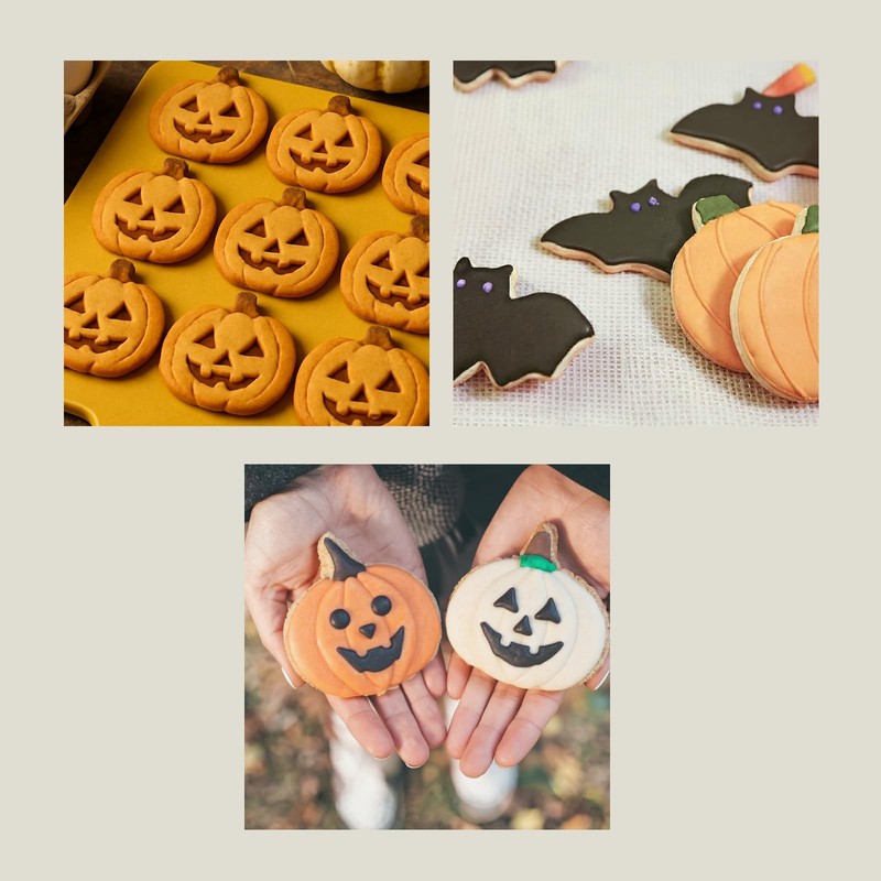 Horror-themed cookie cutters - Witch's Hat, Pumpkin, Ghost, Cemetery，Bat and ... gallery