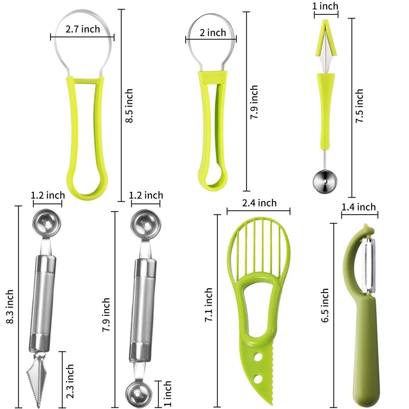 5Pcs Melon Baller Scoop Set, 4 in 1 Stainless Steel Set gallery