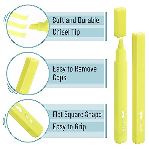 - Aesthetic Bible Highlighters No Bleed Through, 12 pcs, Chisel 12 Pack Yellow gallery