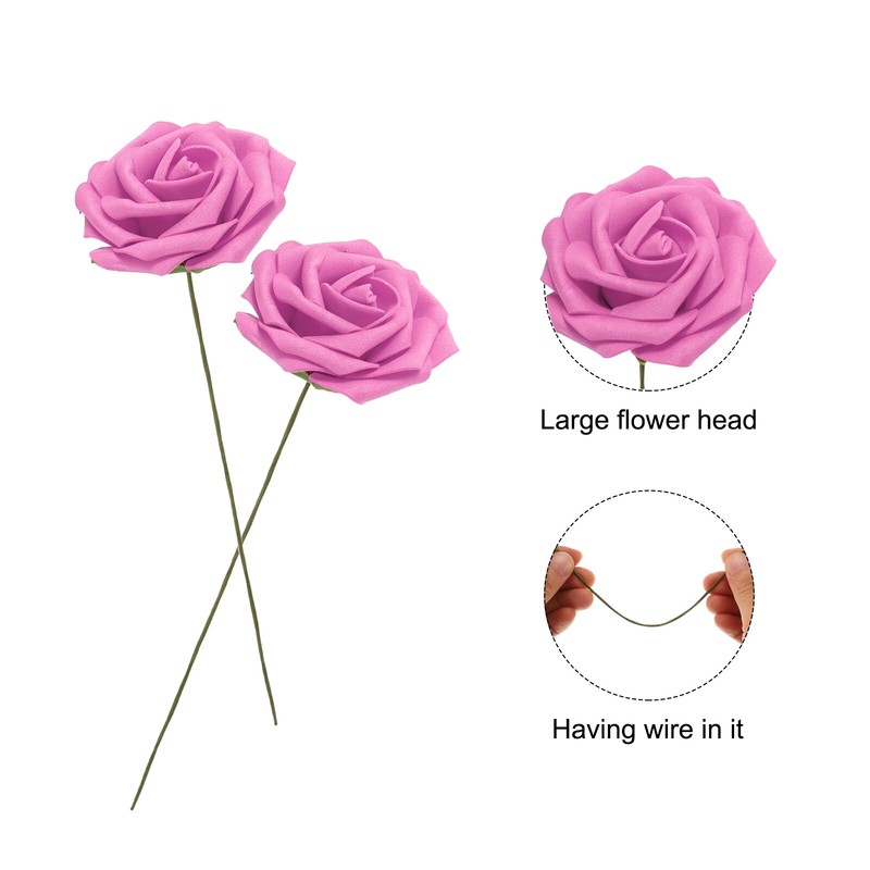 25pcs Foam Roses Artificial Flower Fake Roses with Stems, Rose gallery