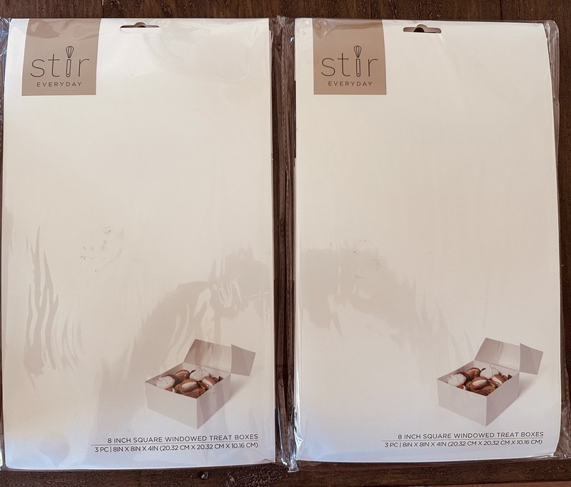 'Stir Everyday' 6 Count White Windowed Treat Boxes 8" X 8" X 4" Very Well Made gallery