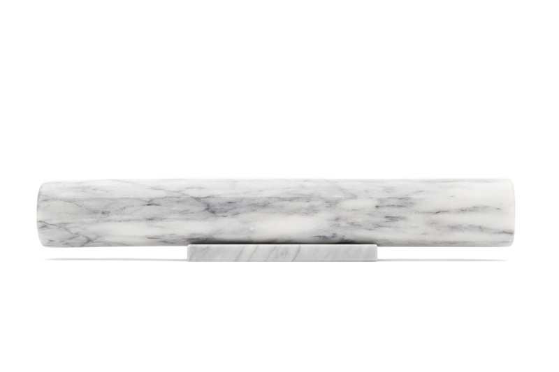 French Marble Rolling Pin with Base, White, 3 x 12 x 3 inches