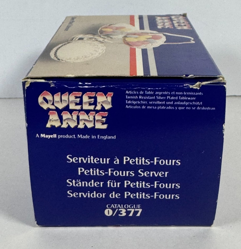 Vintage Queen Anne 3-Tier Silver Plated Candy Serving Stand Made in England READ gallery