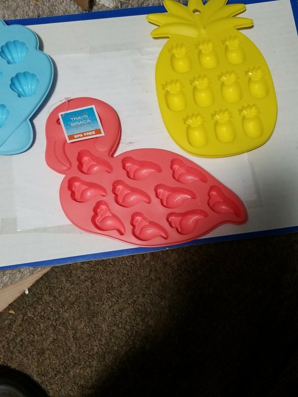 Silicone Mold Ice Cube Trays & Candy Mold Pineapples Flamingos Seashells BRACA gallery