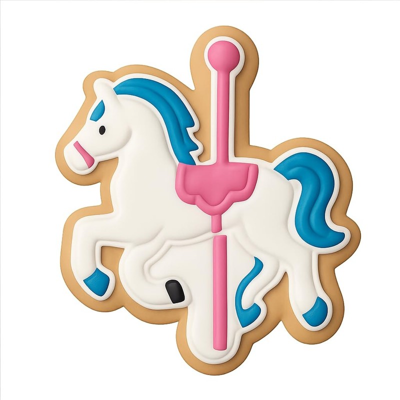 Sculpted Carousel Horse Cookie Cutter & Stamp, Fondant & Clay - 4x3.6 gallery