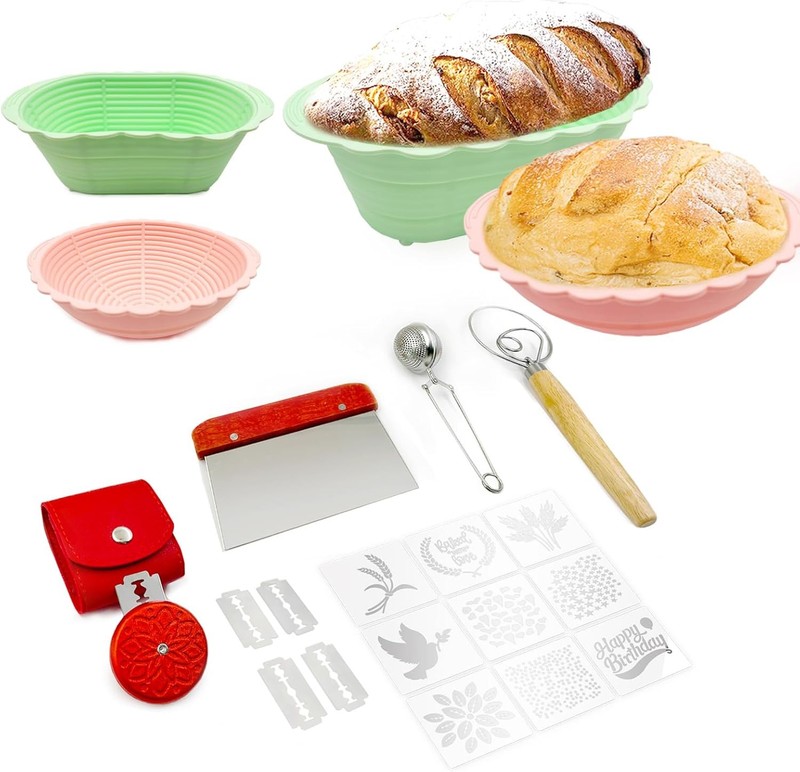 7-Piece plete Sourdough Bread Making Kit with 9 Pattern