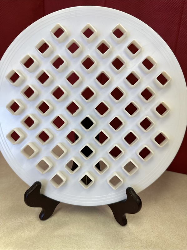 Vtg White Lattice Pie Top Pastry Crust Cutter Pattern 9 5/8” Dough Fondant gallery