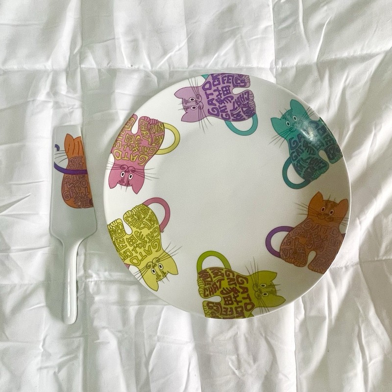 A Loja do Gato Preto MARINA REIS RAMOS Vintage Porcelain Cake serving Set