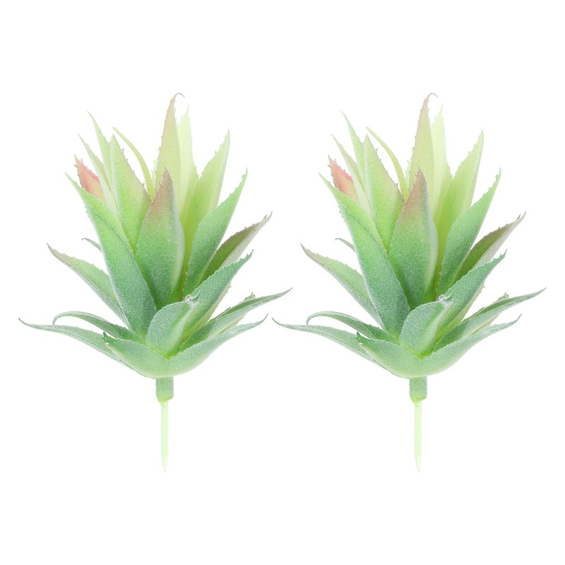 2Pcs Small Artificial Succulents Plants Unpotted Faux Succulent Picks Green