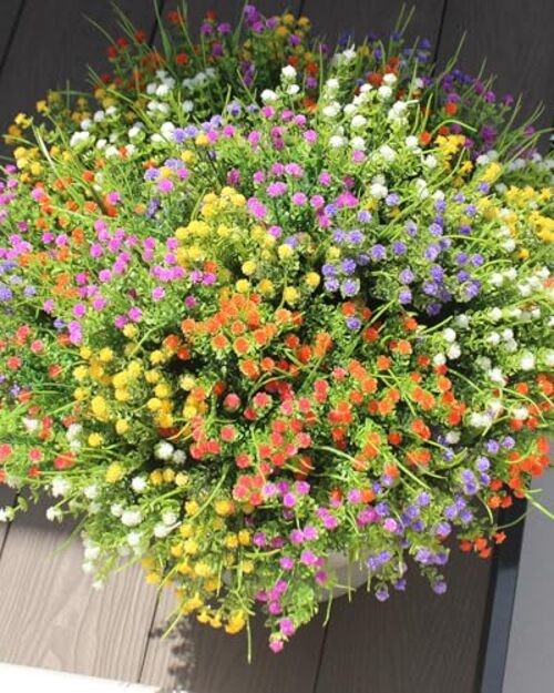 Faux Artificial Plants Outdoor Flowers Fake Babys Breath 18 pcs Mix Colors gallery