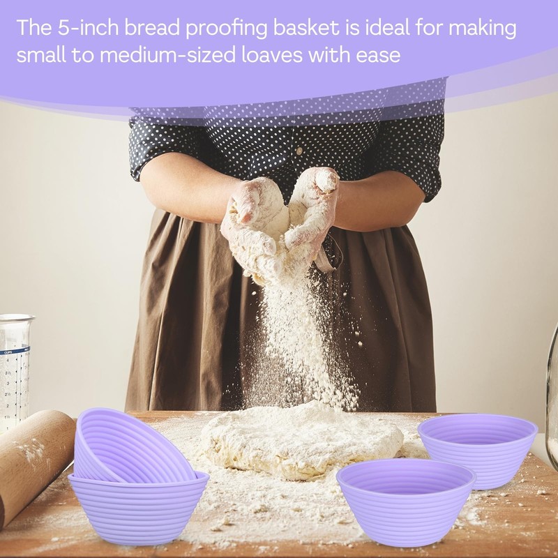 10 Pcs Silicone Bread Proofing Baskets 5 Inch Collapsible Sourdough Bread Bak... gallery
