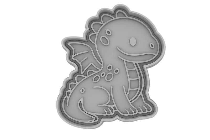 Glistening Scale Dragon Cookie Cutter - 4x3.1" Fun Party Kitchen Baking gallery