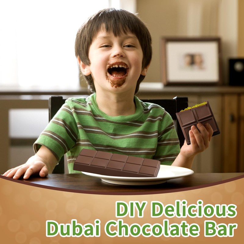 Chocolate Bar Mold,2 Pack 2 in 1 Dubai Chocolate Molds and Scraper for Stuffe... gallery