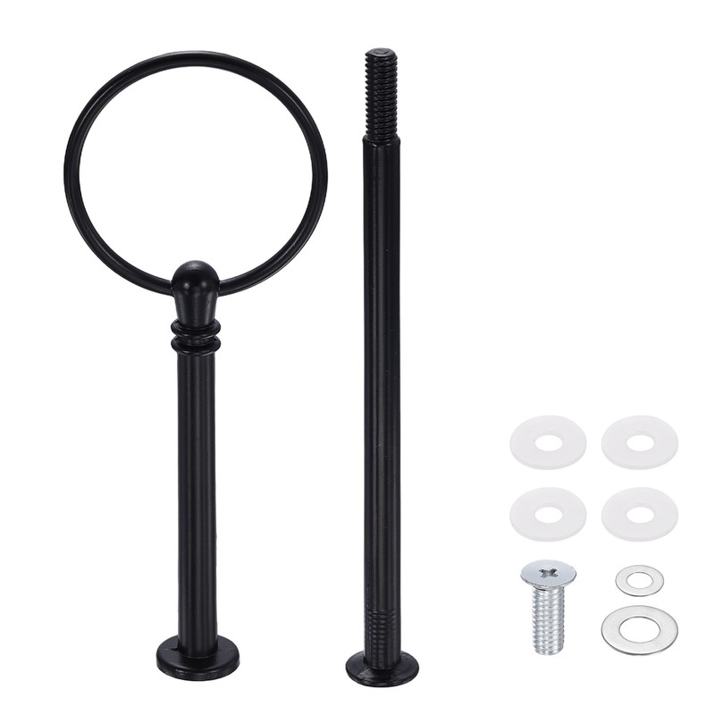 2-Tier Cake Tray Stand Handle Dessert Plate Round Hardware Fittings Black