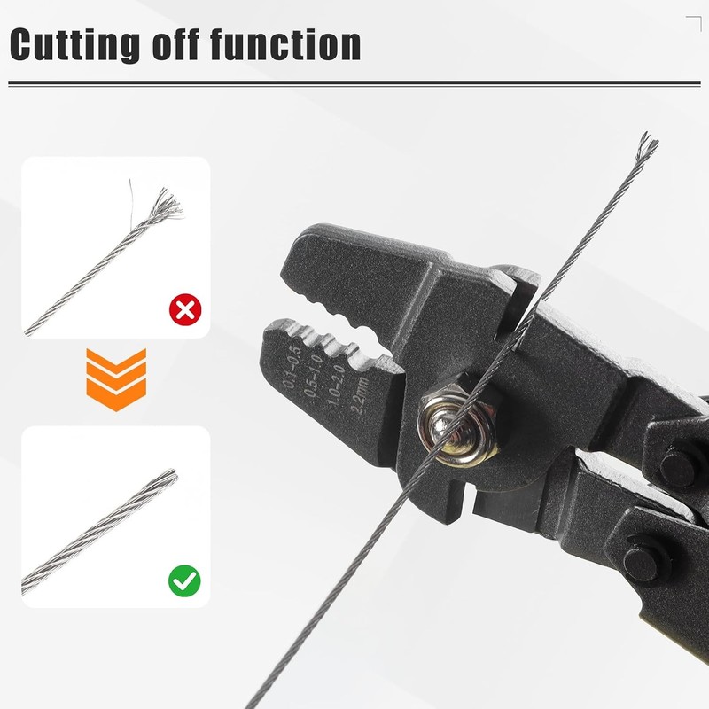 Wire Rope Swager 2-in-1 Crimping Tool & Cutter for Fishing Lines up to 2.2mm gallery