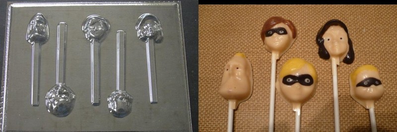 THE INCREDIBLES Faces Chocolate Candy Soap Lollipop Mold