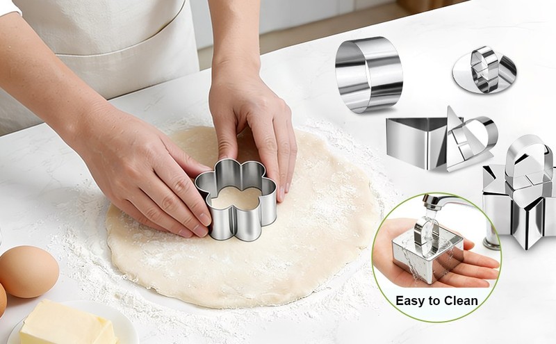 Cake Rings Cooking Rings Dessert Mousse Mold Stainless Steel with Pusher for gallery