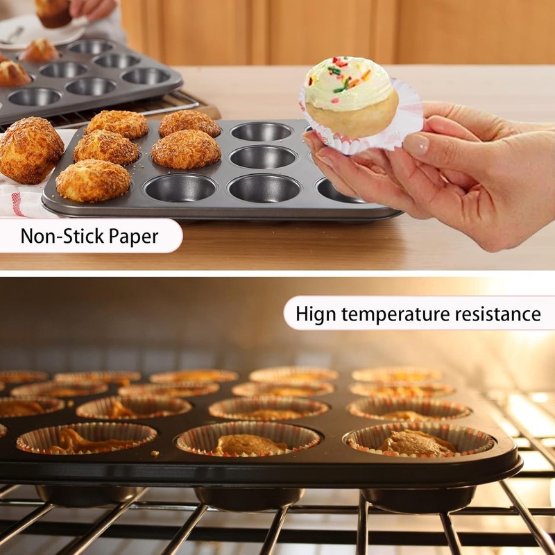100PCS Muffin Liners,Mini Cupcake Liners for Baking, Truffle Cup Cake Paper Cup gallery