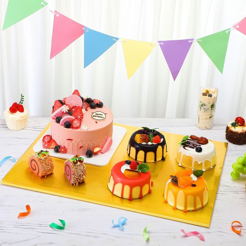 10 Pcs 19.5x14.5x5 Inches Half Sheet Cake Boxes with Window Corrugated White ... gallery