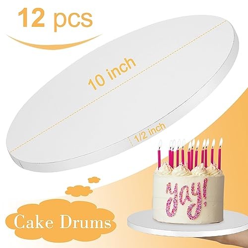 PCS Cake Drums 10inch Drum, Cake Boards Round, 1/2" Thick Cardboard, 10 Inch 12 gallery