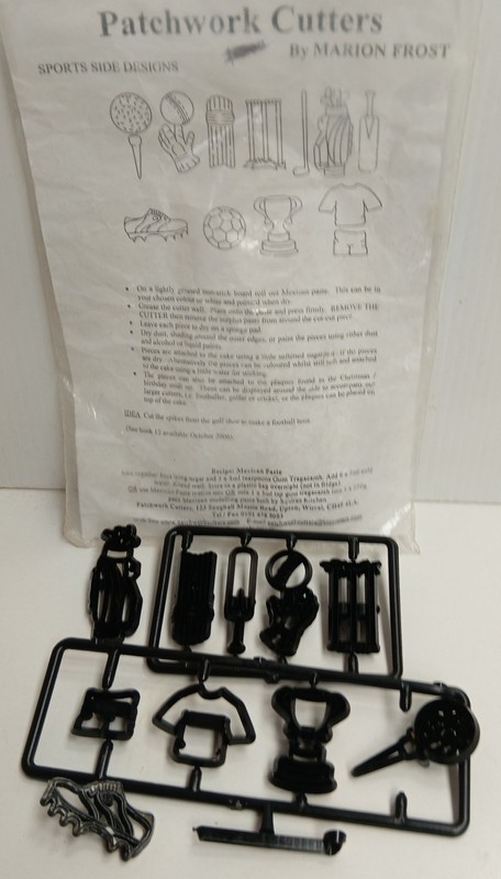 Lot 5 Marion Frost Patchwork Cutters Cake Decorating Stencils Sports Golf Soccer gallery