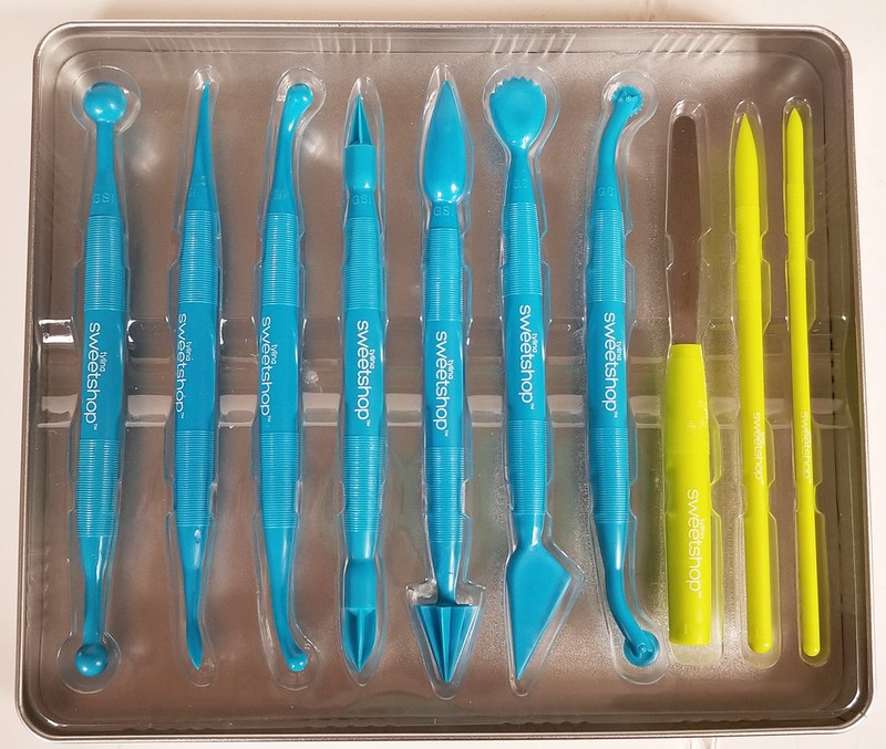TYLINA SWEETSHOP 10 pc ESSENTIAL decorating TOOL KIT for BAKING new in open TIN gallery