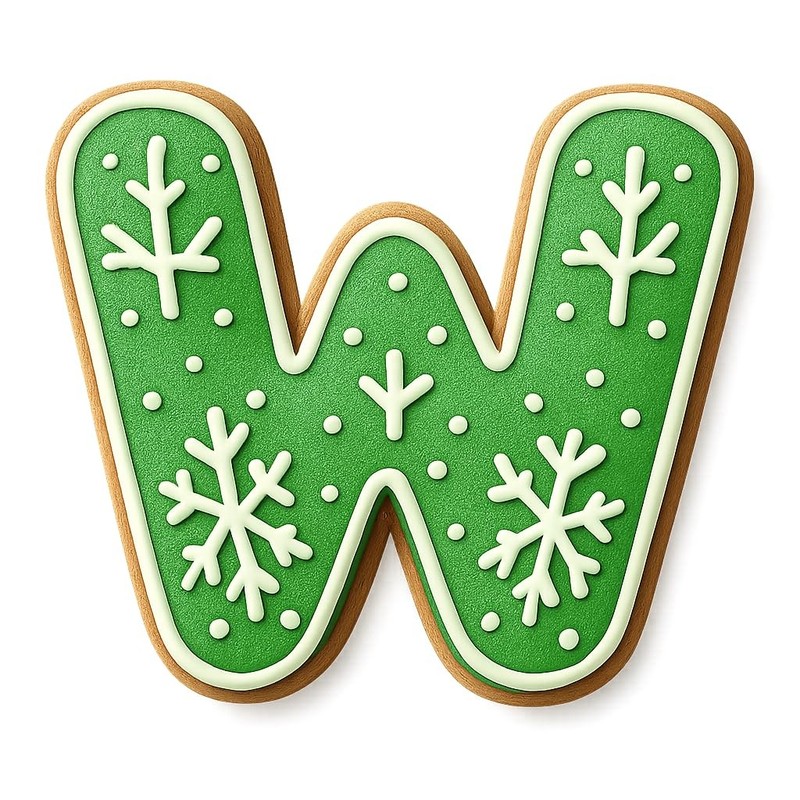 Bubble Style Letter 3" Curved W Cookie Cutter & Stamp, Fondant & Clay - 3x2.6" gallery