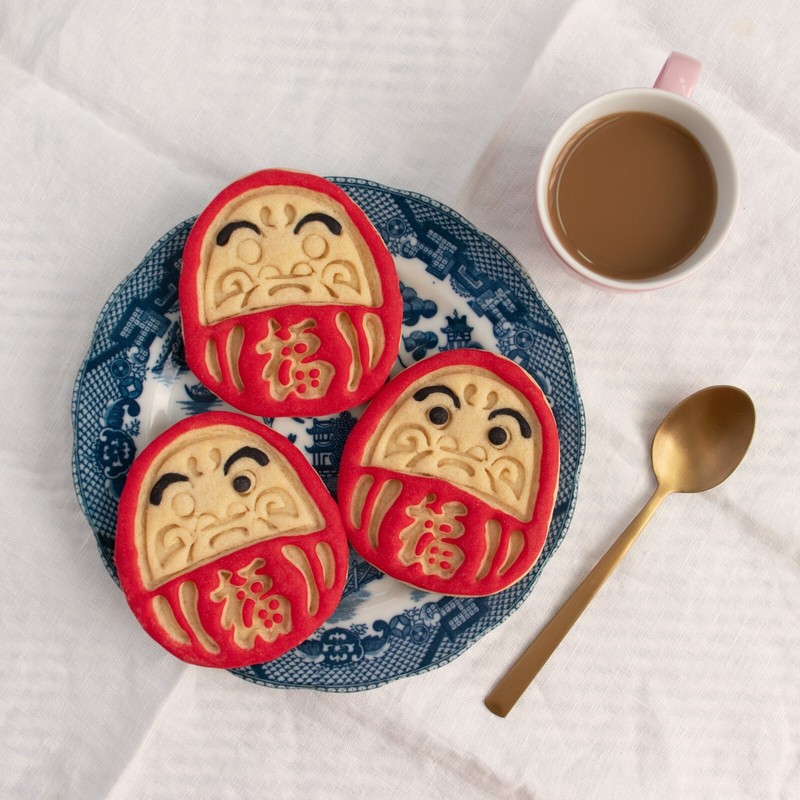 Lucky Cat & Daruma Doll Cookie Cutters Set - Good Luck Fortune wealth prosperity gallery