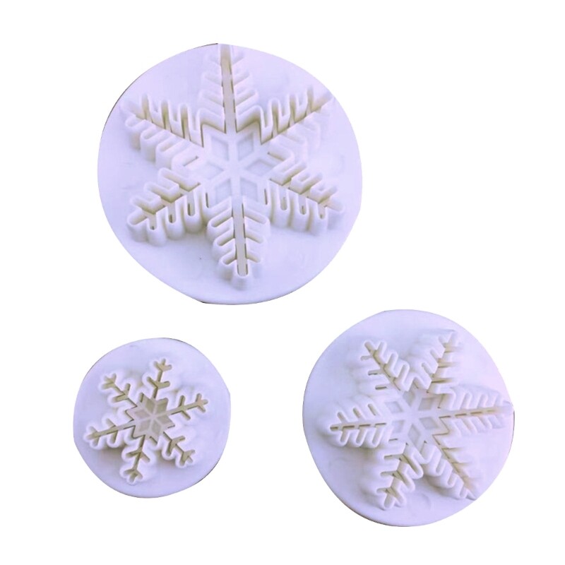 3Pcs Snowflake Cake Fondant Mold Cake Decorating Tools Baking Accessories