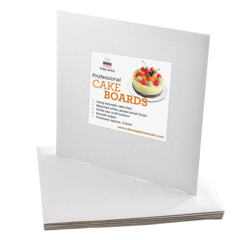 8 inch White Square Coated Cakeboard,Waxed Greaseproof, Disposable Cake Circl…