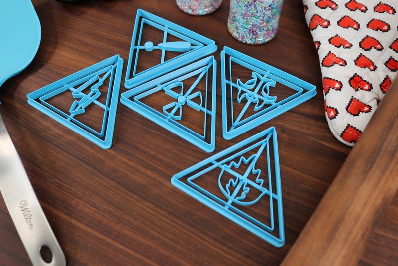Hazard Symbols Cookie Cutters - Biological Waste, Active Electrical Current, gallery