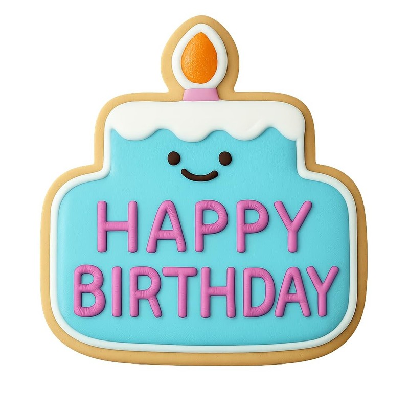 happy birthday Cookie Cutter & Stamp – 4×3.8