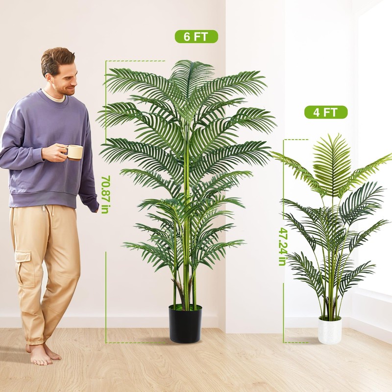 Artificial Palm Tree 6Ft Suntee Faux Plants Indoor And Outdoor 2 Pack Tall Fake gallery