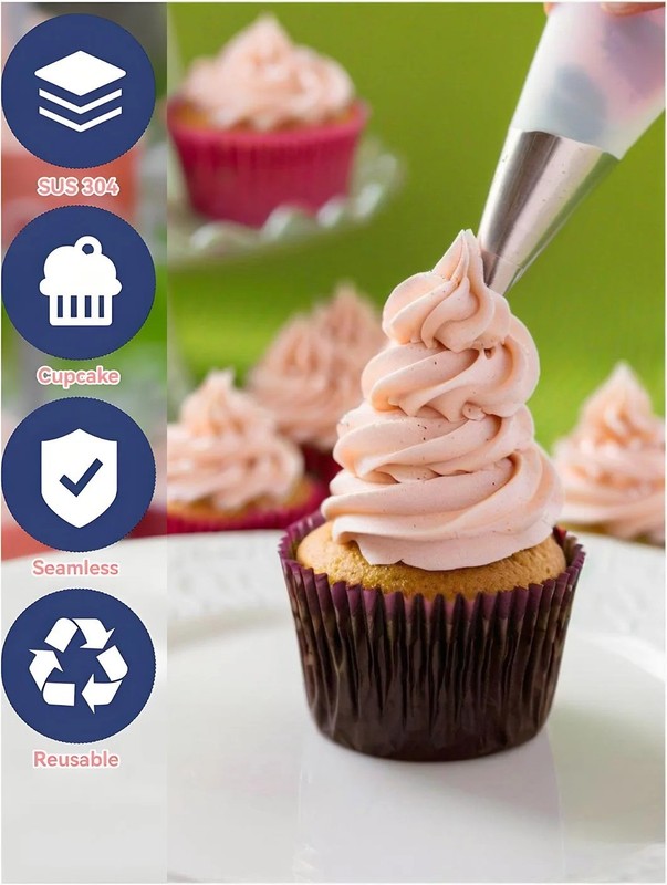 8pcs Piping Nozzles Set, Stainless Steel Icing Nozzles, Cream Cake Piping Tips F gallery