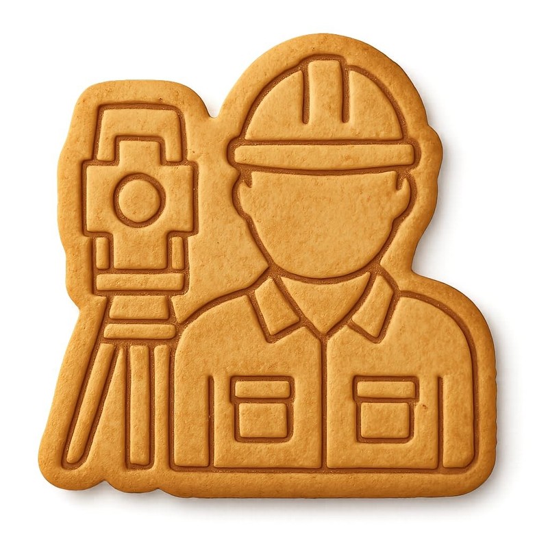 Surveying General Contractor Cookie Cutter & Stamp, Fondant & Clay Cutt – 3.9×4″