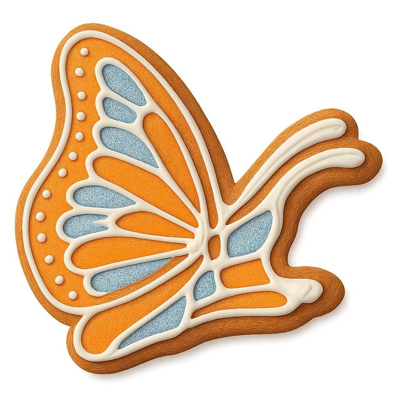 Perched Monarch Butterfly Cookie Cutter & Stamp, Fondant, Clay – 3.2×4″