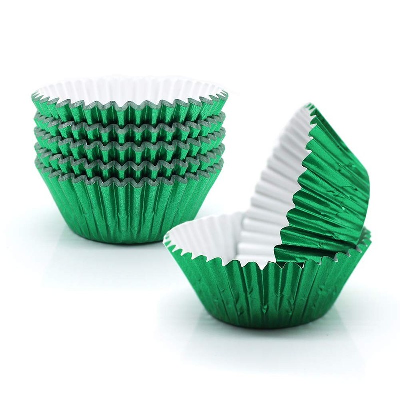 Cupcake Liners Green Standard Size Green Foil Cupcake Liners Wrappers Metallic B