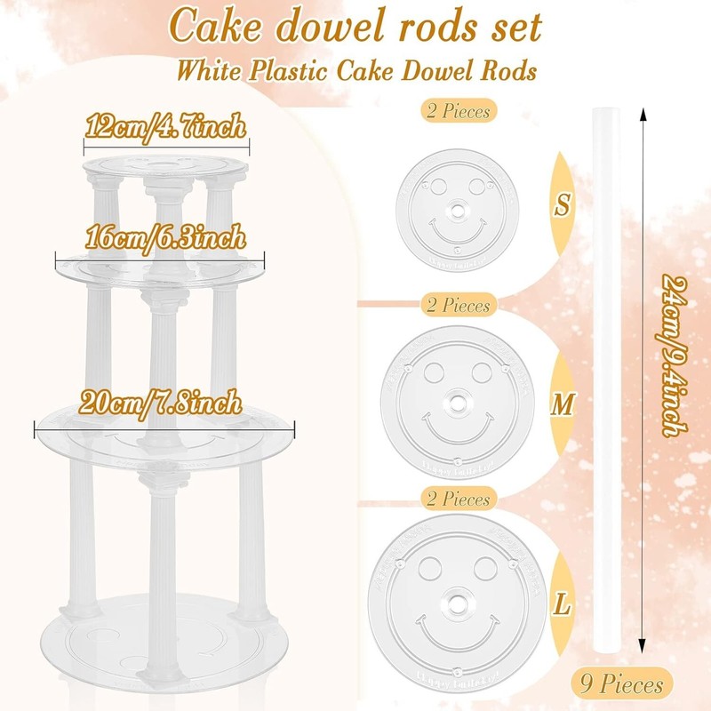 Kit de 27 niveles para apilar tartas: incluye 12 columnas romanas (3 tamaños) gallery