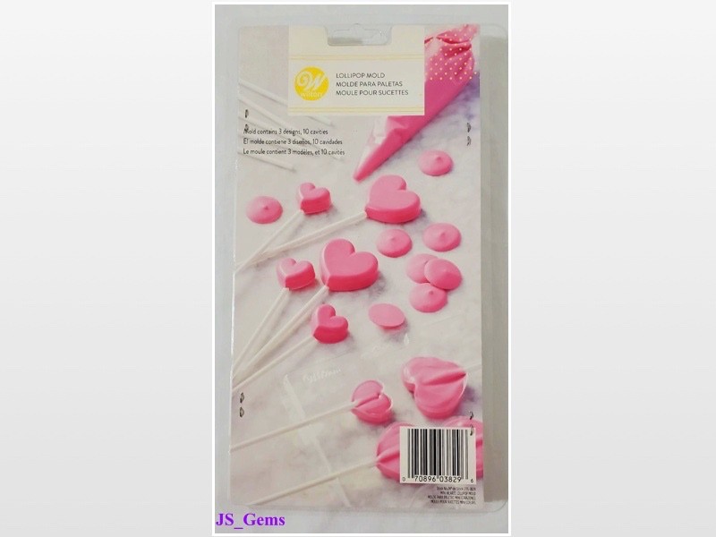 New Wilton Lollipop Molds Suckers Candy Mini Hearts Plastic Baking NWT